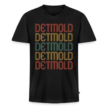 Detmolderin Detmolder Detmold - Männer Premium Bio T-Shirt mit V-Ausschnitt - Schwarz - Vorne - Nico (187cm)