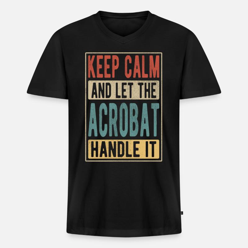 Akrobat Retro Geschenk - Männer Premium Bio T-Shirt mit V-Ausschnitt - Schwarz