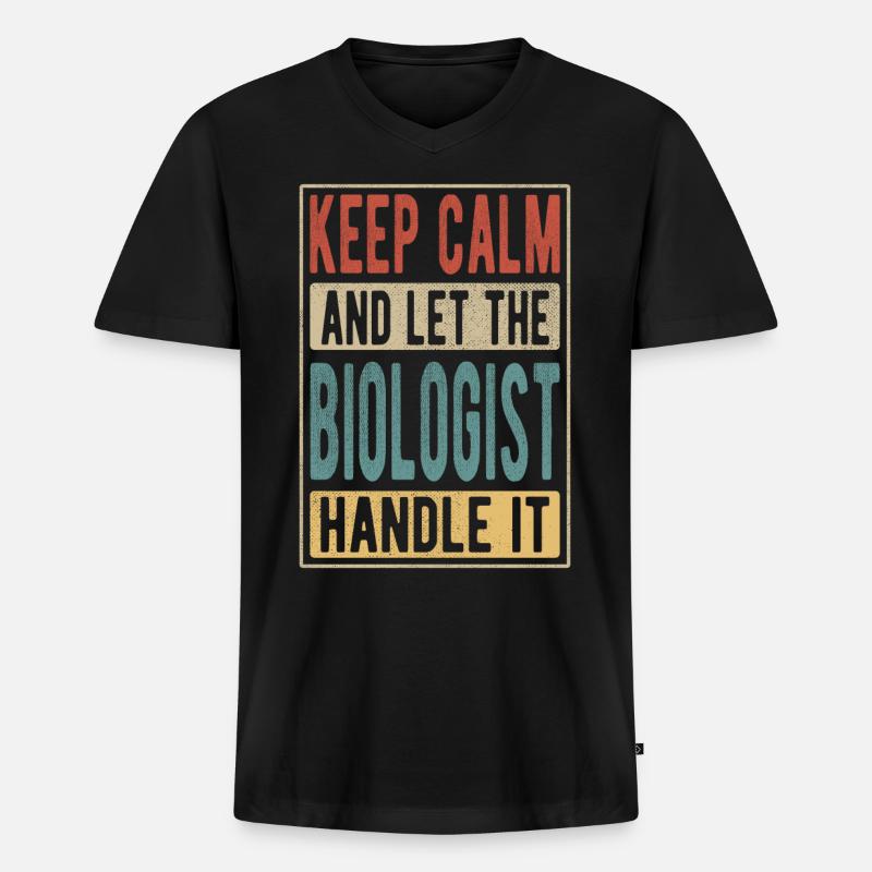 Biologe Retro Geschenk - Männer Premium Bio T-Shirt mit V-Ausschnitt - Schwarz