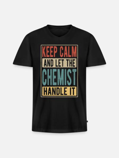 Chemist Retro Gift - Men's Premium Organic T-shirt with V-neck - black