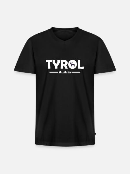 Tirol - Männer Premium Bio T-Shirt mit V-Ausschnitt - Schwarz