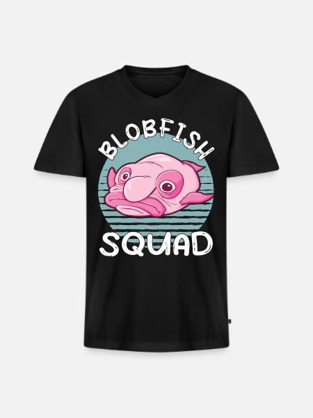 Costume de Blobfish - Visage de poisson Blob laid - - T-shirt encolure en V Premium bio Homme - noir