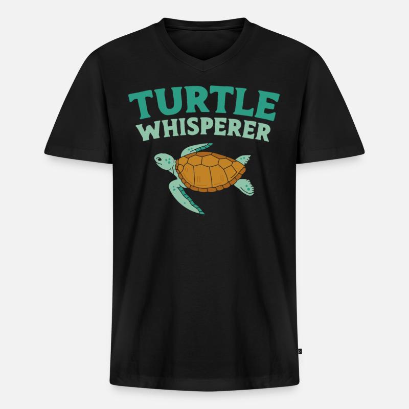Sea Turtle Tortoise Turtle - Männer Premium Bio T-Shirt mit V-Ausschnitt - Schwarz