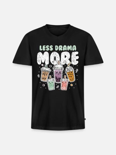 Bubble Tea Boba Tee Kawaii - Men's Premium Organic T-shirt with V-neck - black
