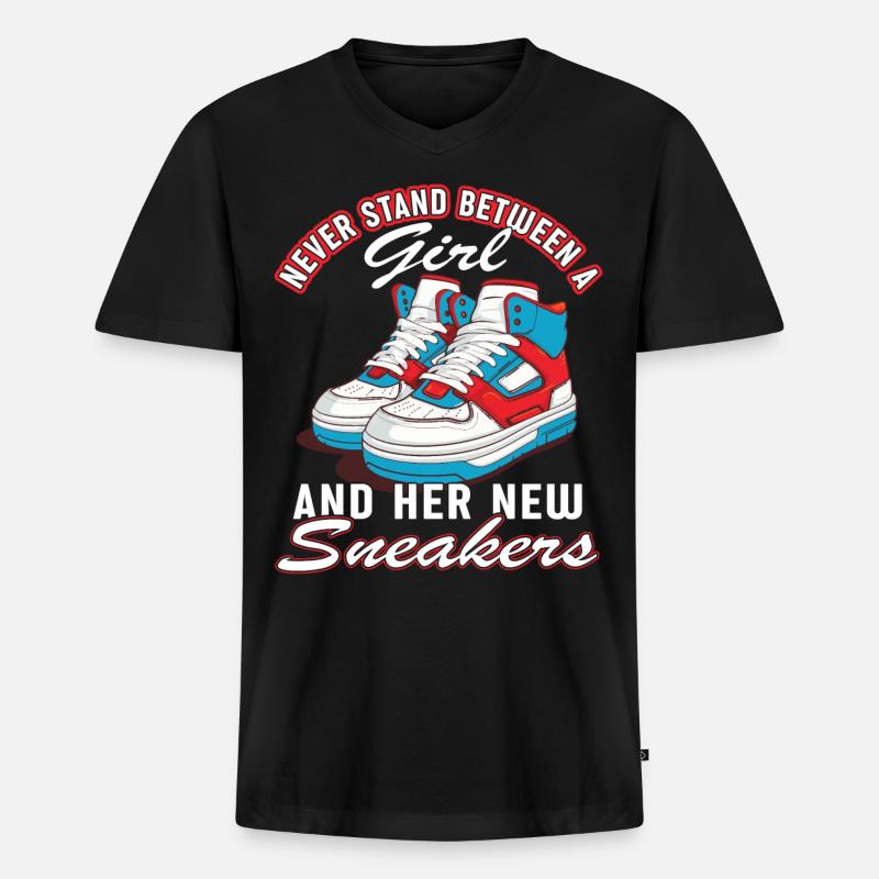 "Sneaker Mom" Lustiger Schuh - Männer Premium Bio T-Shirt mit V-Ausschnitt - Schwarz