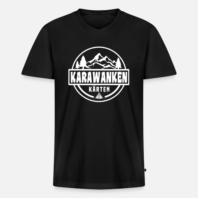 Karawanken - Männer Premium Bio T-Shirt mit V-Ausschnitt - Schwarz