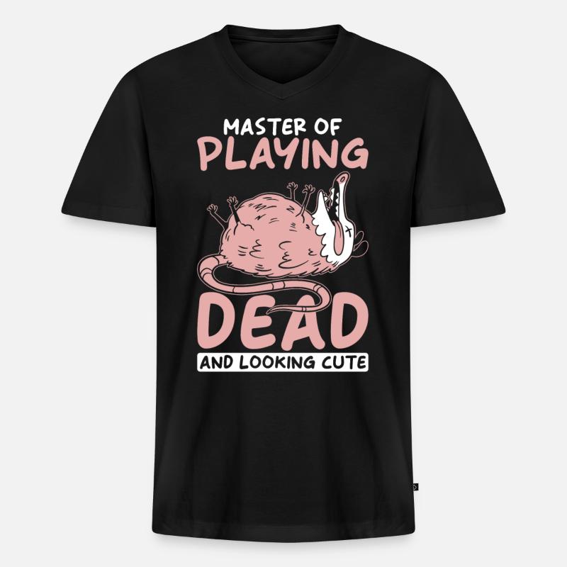Opossum Spruch - Männer Premium Bio T-Shirt mit V-Ausschnitt - Schwarz