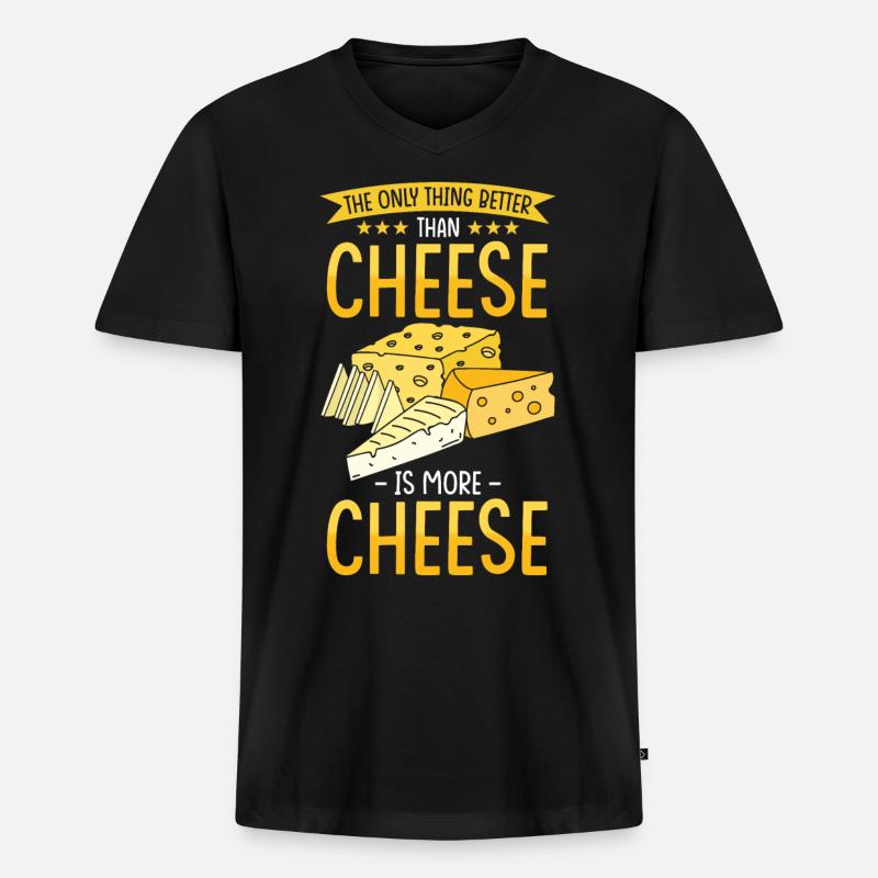 Käse Geschenk - Männer Premium Bio T-Shirt mit V-Ausschnitt - Schwarz