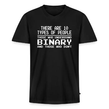 Lustig Lol Nerd IT Informatiker - Männer Premium Bio T-Shirt mit V-Ausschnitt - Schwarz - Vorne - Nico (187cm)