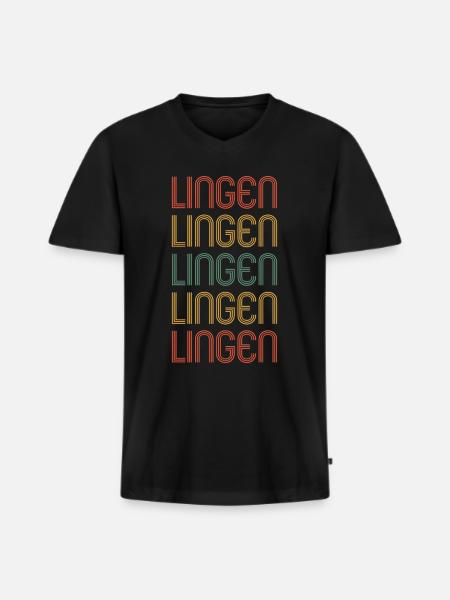 Lingenerin Lingener Lingen - Men's Premium Organic T-shirt with V-neck - black