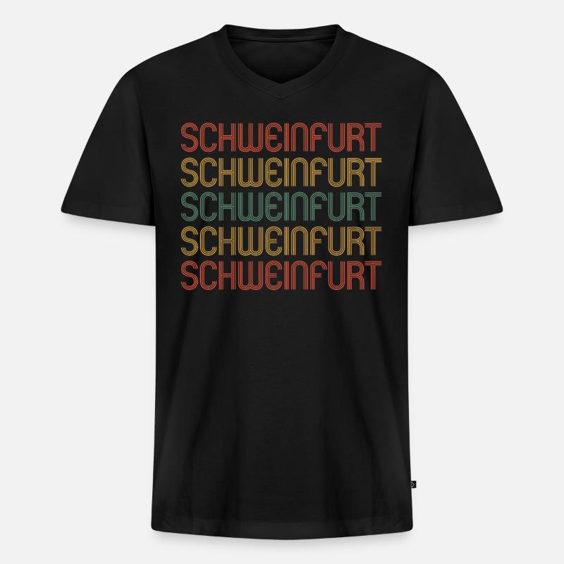 Schweinfurterin Schweinfurter Schweinfurt - Männer Premium Bio T-Shirt mit V-Ausschnitt - Schwarz