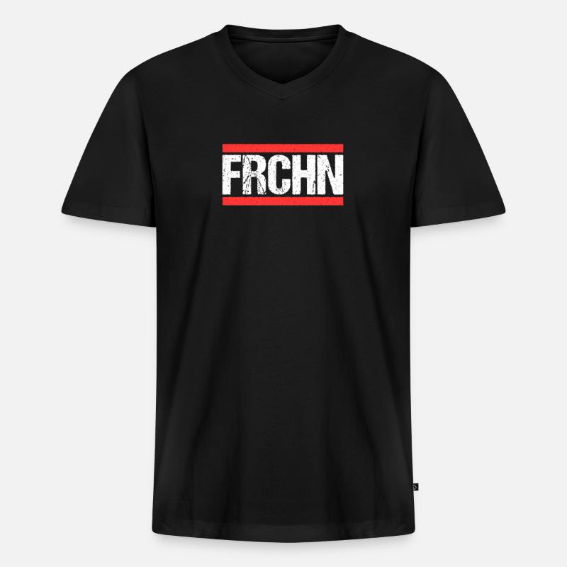 Frechenerin Frechener Frechen - Männer Premium Bio T-Shirt mit V-Ausschnitt - Schwarz