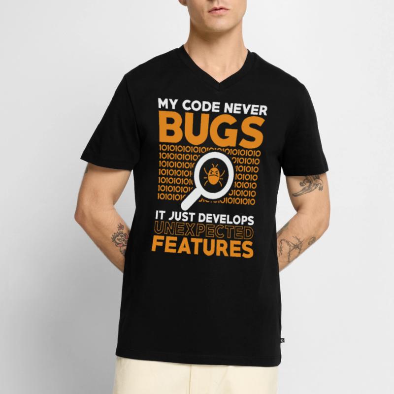 Programmer Developer Coder Code Men's Premium Organic T-shirt with V-neck