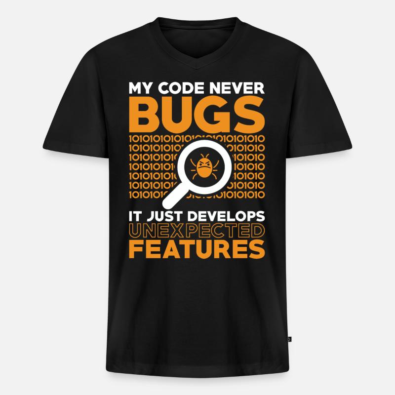 Programmierer Entwickler Coder Code - Männer Premium Bio T-Shirt mit V-Ausschnitt - Schwarz