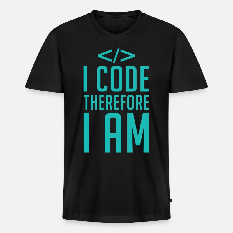 Code Codeur Programmeur Développeur Codeur - T-shirt encolure en V Premium bio Homme - noir