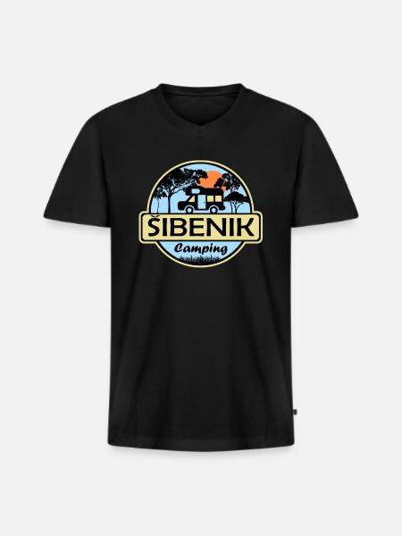 Sibenik Camping - Männer Premium Bio T-Shirt mit V-Ausschnitt - Schwarz