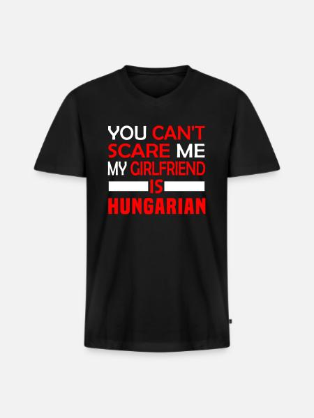Hungarian Girlfriend - Men's Premium Organic T-shirt with V-neck - black