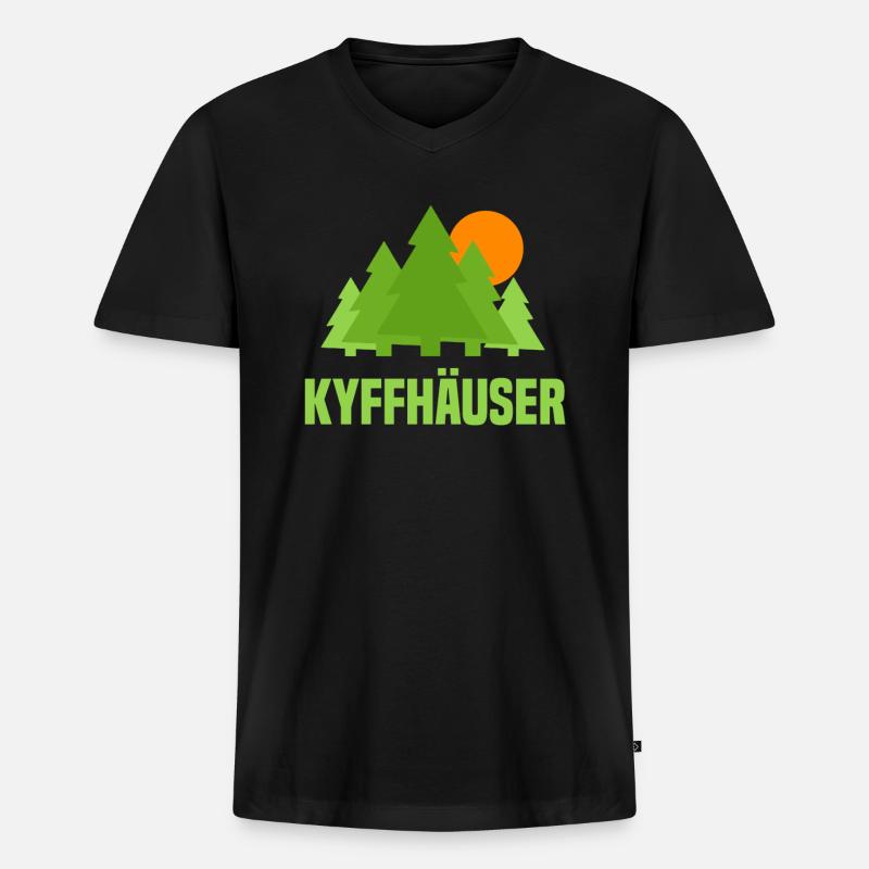 Kyffhäuser - Männer Premium Bio T-Shirt mit V-Ausschnitt - Schwarz