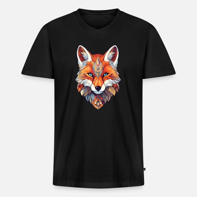 Ästhetischer Fuchs - Männer Premium Bio T-Shirt mit V-Ausschnitt - Schwarz