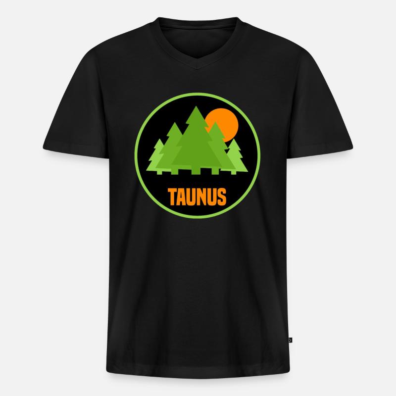 Taunus orange - Männer Premium Bio T-Shirt mit V-Ausschnitt - Schwarz