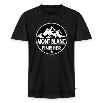 Mont blanc finisher - Männer Premium Bio T-Shirt mit V-Ausschnitt - Schwarz - Vorne - Nico (187cm)