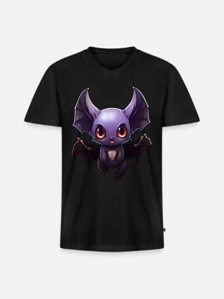 Bat Anime - Men's Premium Organic T-shirt with V-neck - black