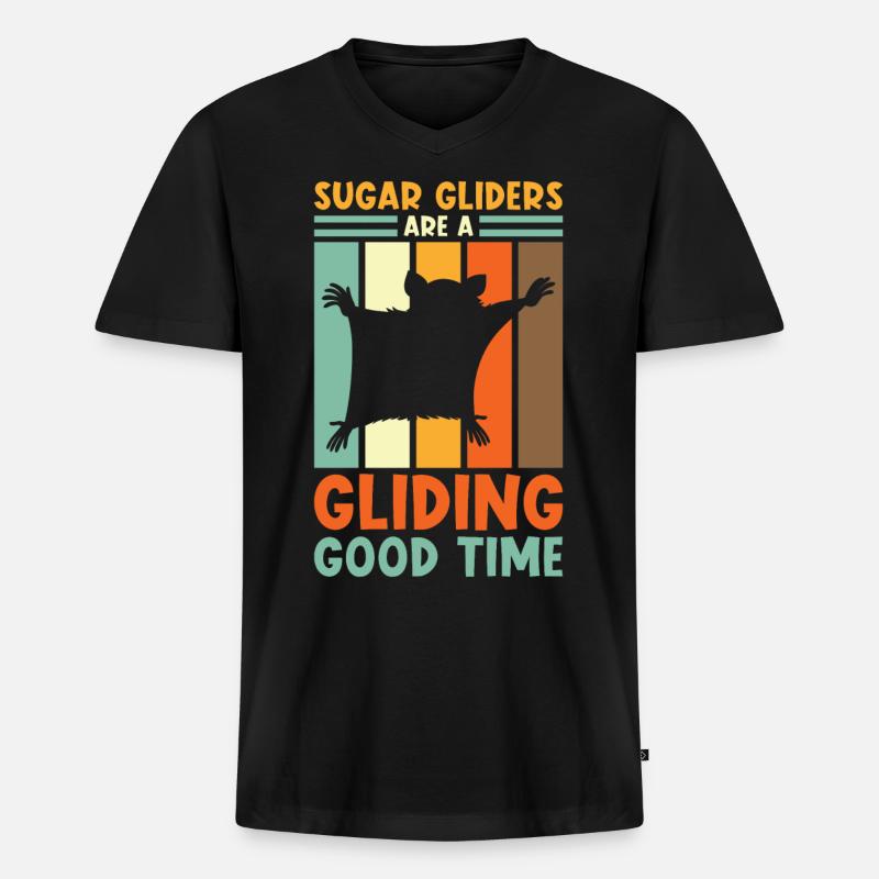 Sugar Glider Spruch - Männer Premium Bio T-Shirt mit V-Ausschnitt - Schwarz