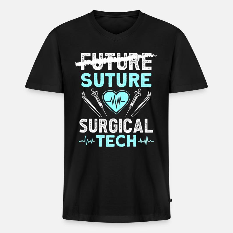 Surgical Technicians - Operation Technologists - Men's Premium Organic T-shirt with V-neck - black