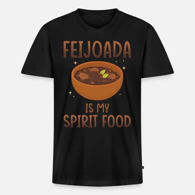 Feijoada ist meine Leibspeise - Männer Premium Bio T-Shirt mit V-Ausschnitt - Schwarz