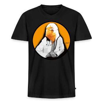 Dolphin Doctor Animal Face Listener Opposite - Men's Premium Organic T-shirt with V-neck - black - Front - Nico (187cm)