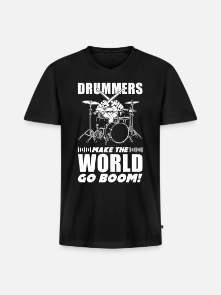 Drummer Quote Gift Drums - Men's Premium Organic T-shirt with V-neck - black