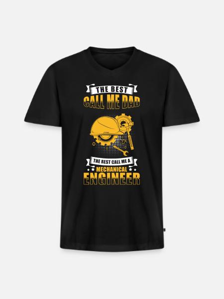 Mechanical Engineer Dad - Men's Premium Organic T-shirt with V-neck - black
