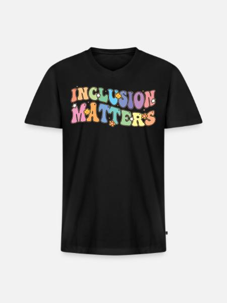 Frågor om inkluderingsdesign - Inkludering - Ekologisk premium-T-shirt med V-ringning herr - svart
