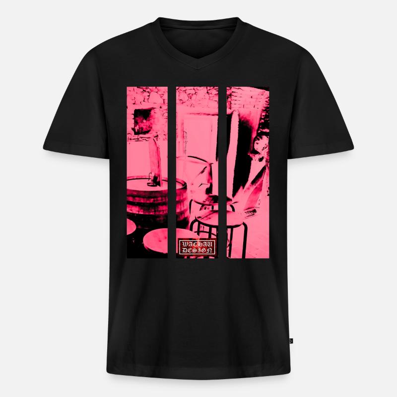serenity - Männer Premium Bio T-Shirt mit V-Ausschnitt - Schwarz