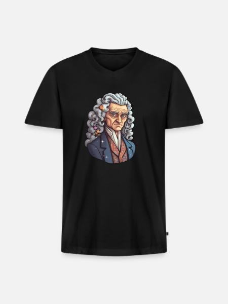 Newton - Men's Premium Organic T-shirt with V-neck - black