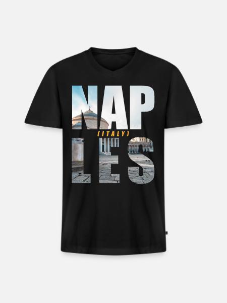 Naples Italy Souvenir - Men's Premium Organic T-shirt with V-neck - black