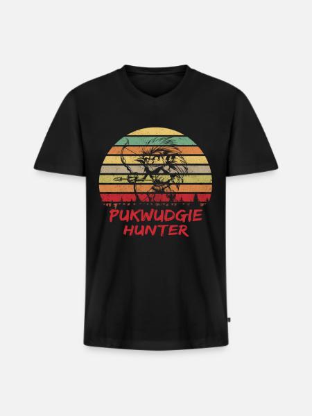 Mythisches Monster - Kryptides Monster - Pukwudgie - Männer Premium Bio T-Shirt mit V-Ausschnitt - Schwarz