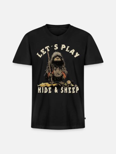 Let's hide - Men's Premium Organic T-shirt with V-neck - black