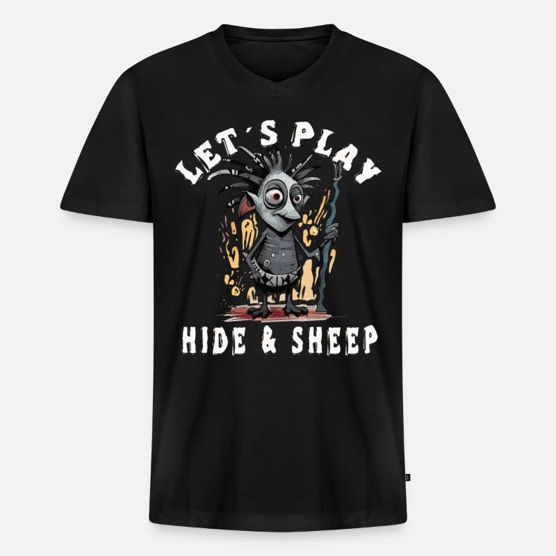 Lass Uns Verstecken - Männer Premium Bio T-Shirt mit V-Ausschnitt - Schwarz