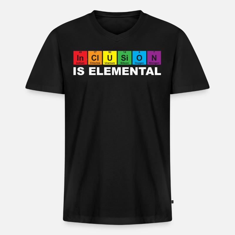 Elementare Inklusion - Männer Premium Bio T-Shirt mit V-Ausschnitt - Schwarz