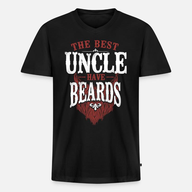 Beard Lover Bearded Man Uncle - Männer Premium Bio T-Shirt mit V-Ausschnitt - Schwarz