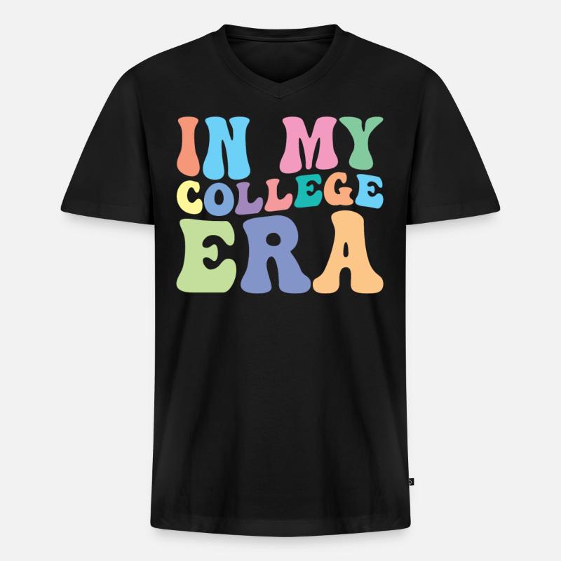 Hochschule Retro Groovy Student - Männer Premium Bio T-Shirt mit V-Ausschnitt - Schwarz