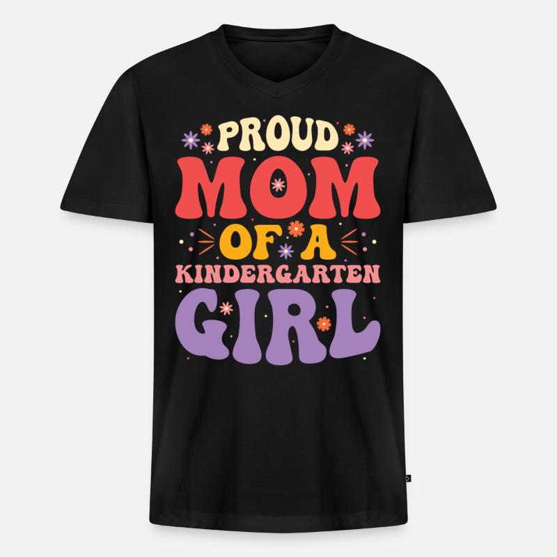 Stolze Mutter Eines Kindergartenmädchens - Männer Premium Bio T-Shirt mit V-Ausschnitt - Schwarz