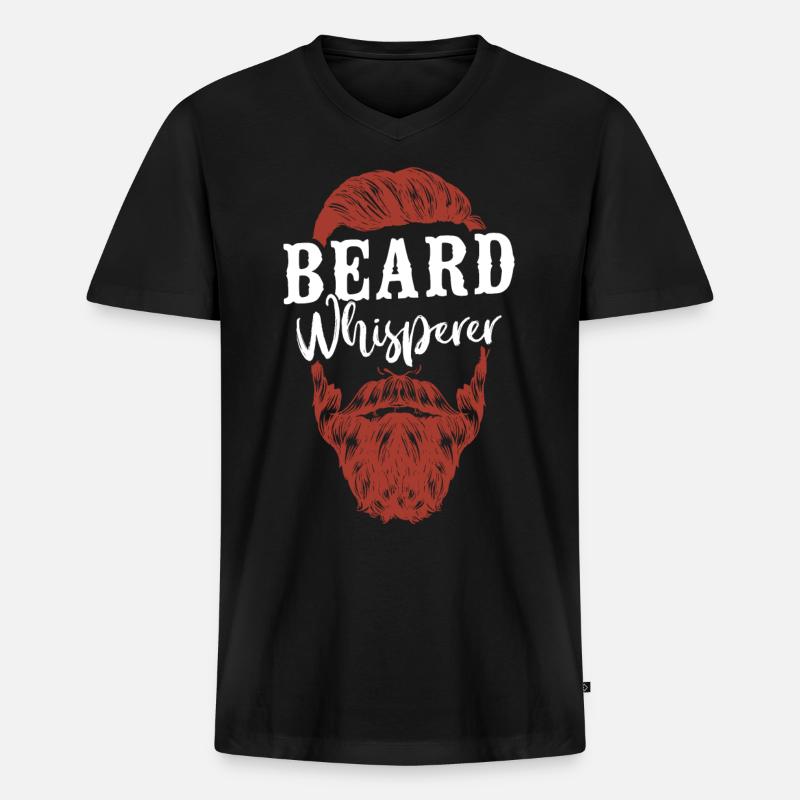 Beard Lover Bearded Man Ginger - Männer Premium Bio T-Shirt mit V-Ausschnitt - Schwarz
