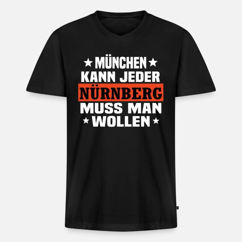 Nürnberg - Männer Premium Bio T-Shirt mit V-Ausschnitt - Schwarz