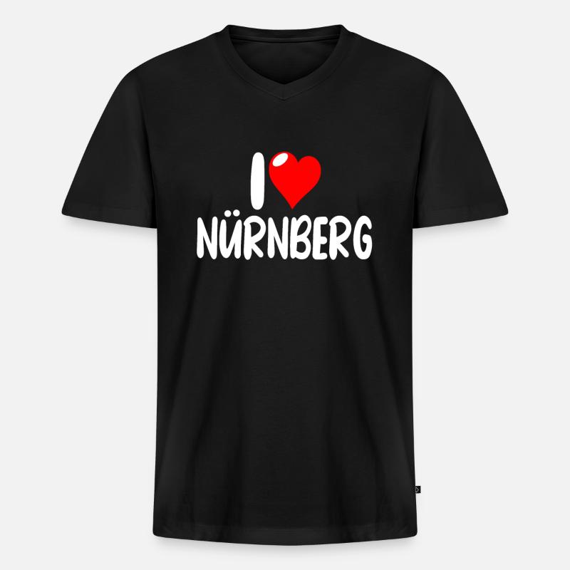 Nürnberg - Männer Premium Bio T-Shirt mit V-Ausschnitt - Schwarz