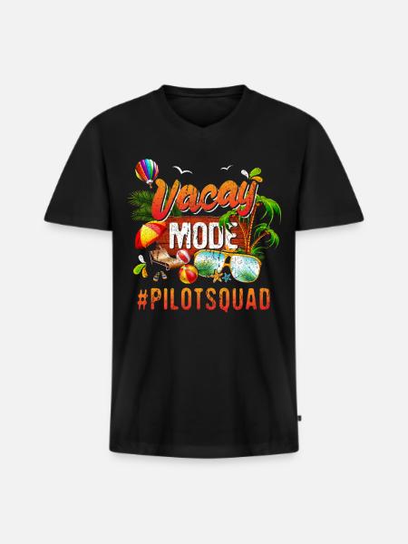 Pilot Vacation Group #Pilotsquad - Men's Premium Organic T-shirt with V-neck - black