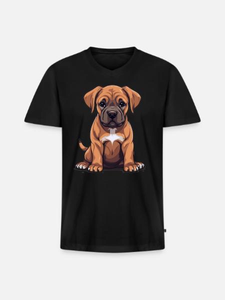 Dog Boerboel - Men's Premium Organic T-shirt with V-neck - black