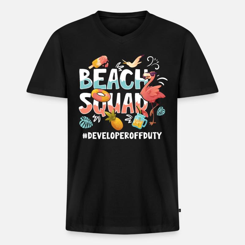Entwickler Vacation Beach Group - Männer Premium Bio T-Shirt mit V-Ausschnitt - Schwarz