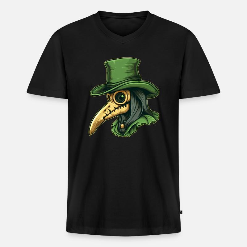 Pestdoktor Doktor Arzt - Männer Premium Bio T-Shirt mit V-Ausschnitt - Schwarz